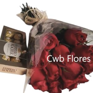 Flores com chocolates