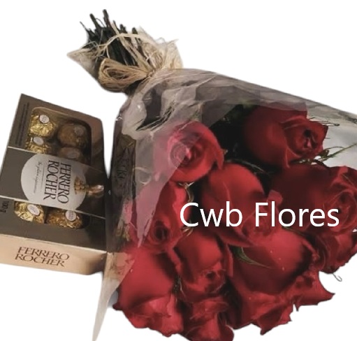 Flores com chocolates