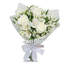 Buquê de rosas brancas