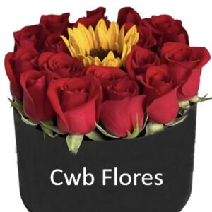Rosas e girassol