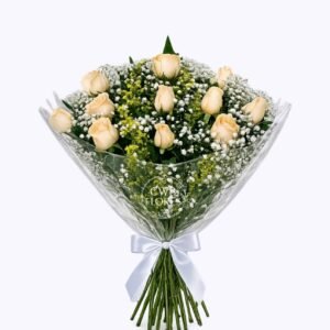 Buquê de rosas champanhe